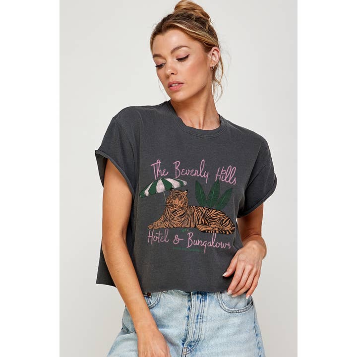 Beverly Hills Hotel Crop Tee - Pepper