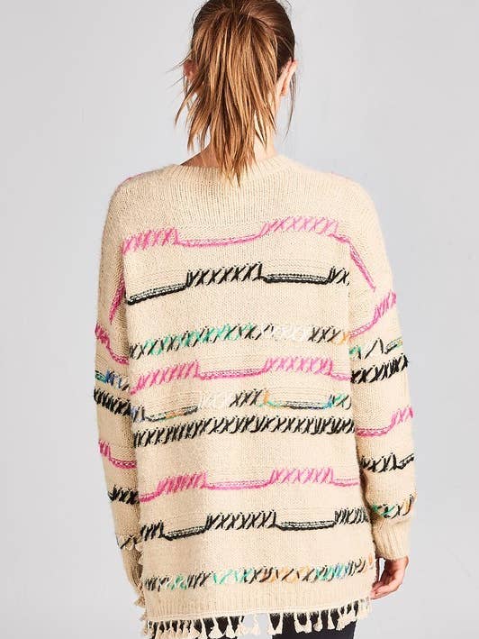 Knit Hi-Lo Sweater - Multi