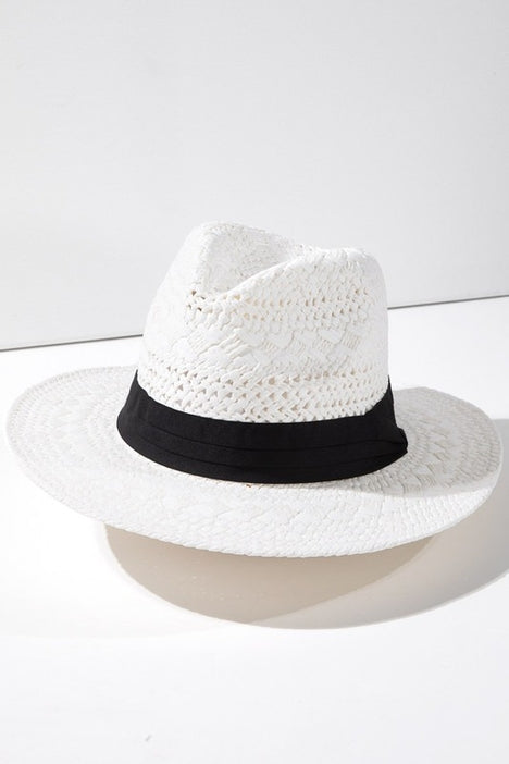 Boho Chic Summer Panama Hat - White