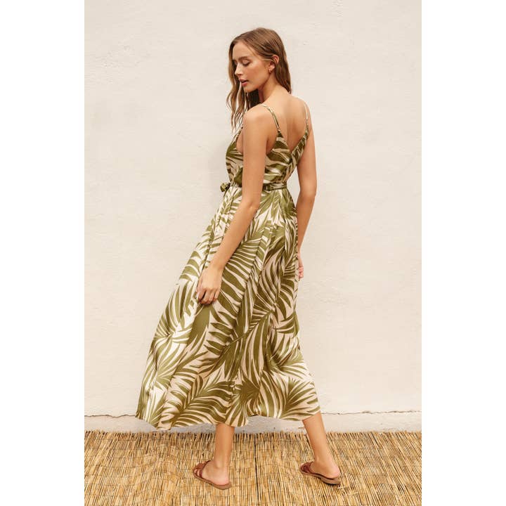 Tropical Adventures Maxi Dress - Palm Fronds