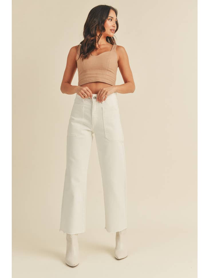 High Rise Utility Wide Leg - Off White