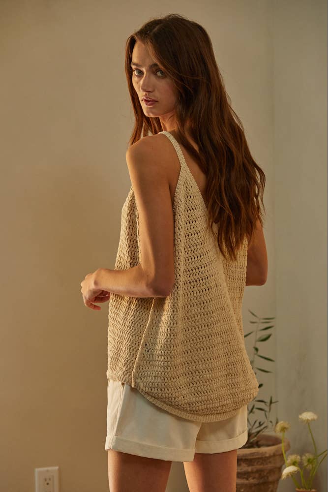 Leylanie Crochet Top - Natural