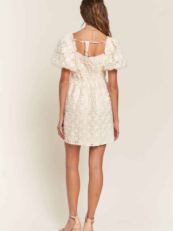 Floral Mini Dress - Ivory