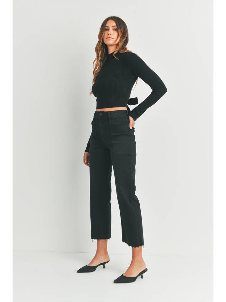 High Rise Utility Wide Leg - Black