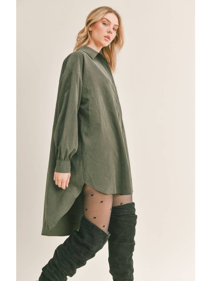 Hunter green shirt outlet dress