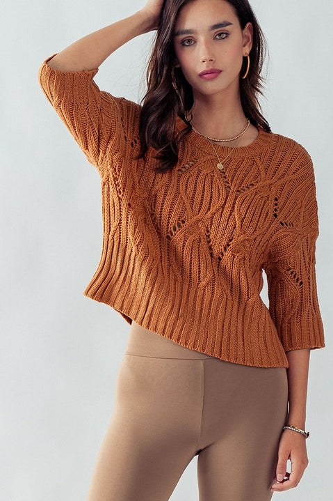 Hailee Crew Neck Sweater - Coffee