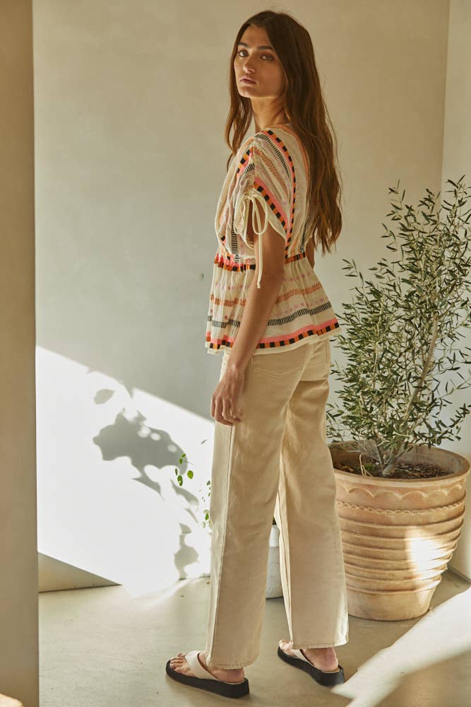 The Estella Top - Ivory Coral