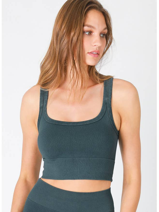Chevron Crop Top - Vintage Pine Grove
