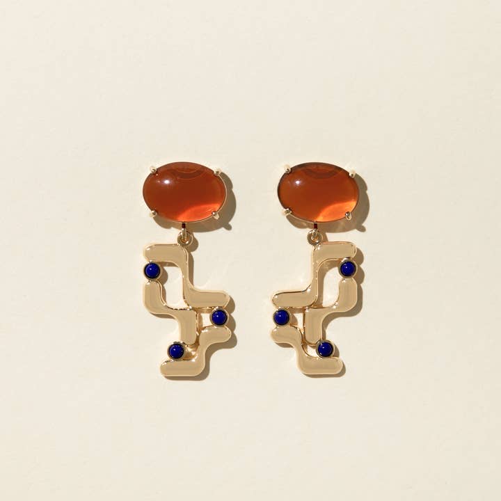 Halstead Earrings - Brown