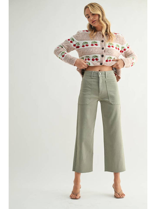 High Rise Utility Wide Leg - Rosemary