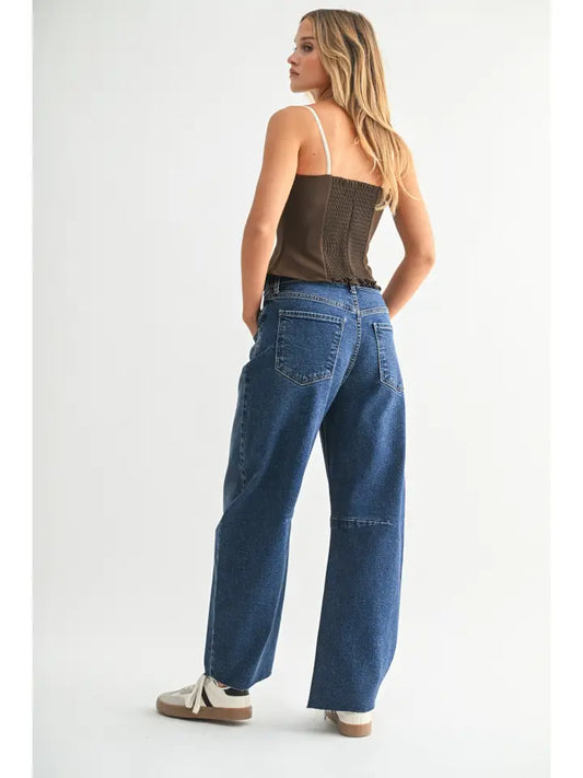 Barrel Jean - Dark Wash
