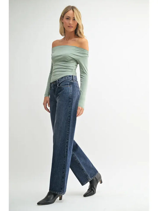 Low Rise Slouch Jean - Vintage Dark