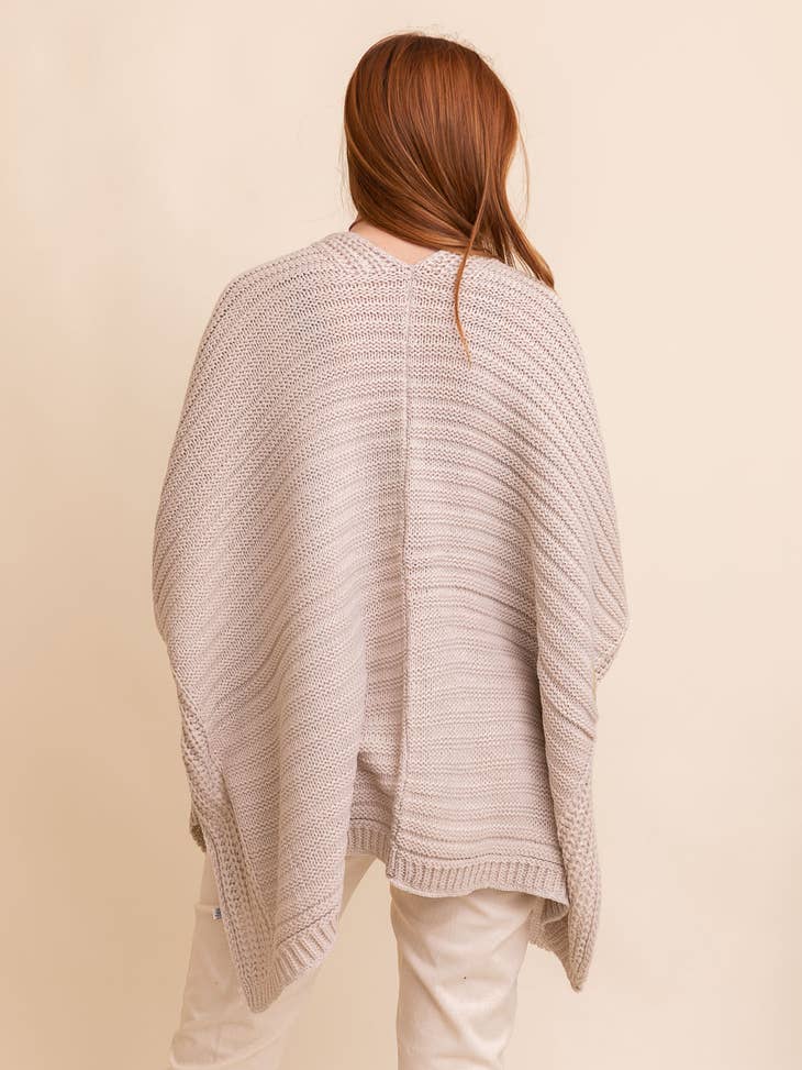 Rib Knit Ruana - Oatmeal