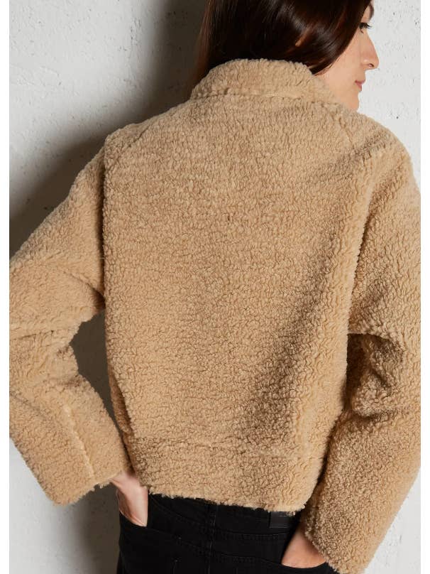 Button Down Collared Jacket - Beige