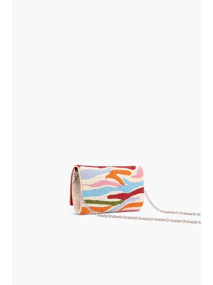 Rainbow Tiger Beaded Clutch
