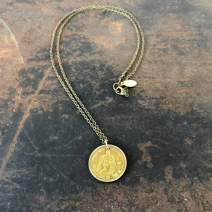 Aquarius Token Necklace