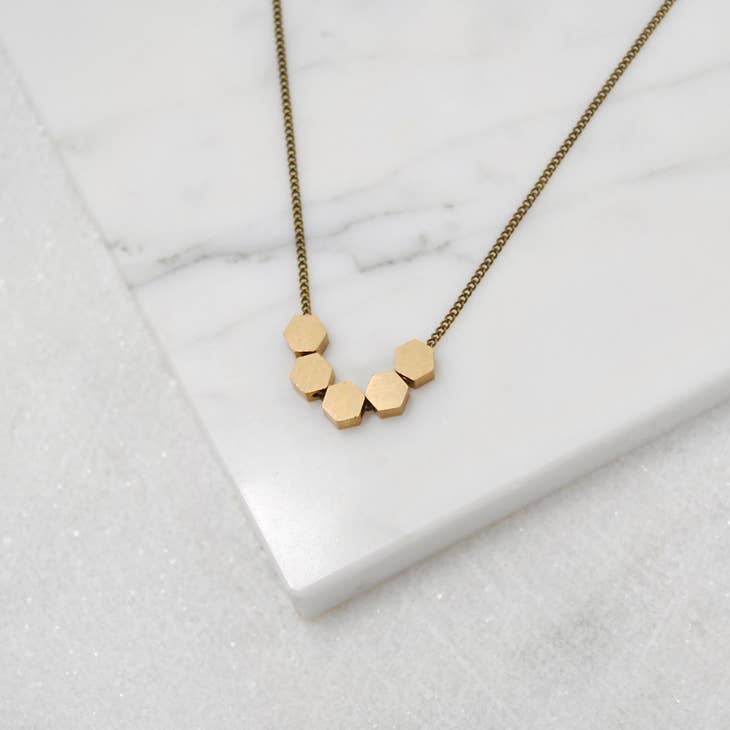Tiny Hexagons Necklace