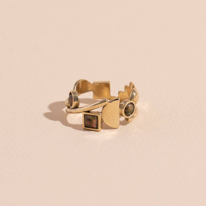 Shapes Ring - Unakite