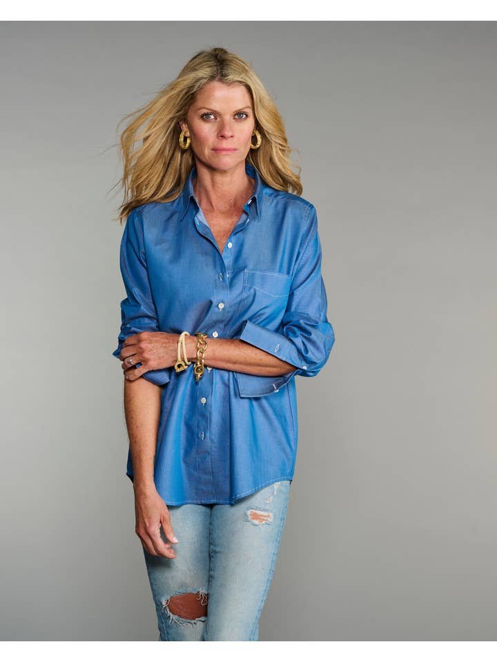 The Mod Shirt in Lightweight Denim - Blue
