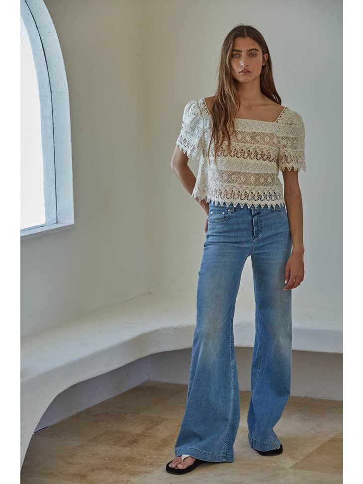 Catalina Crochet Top - Cream
