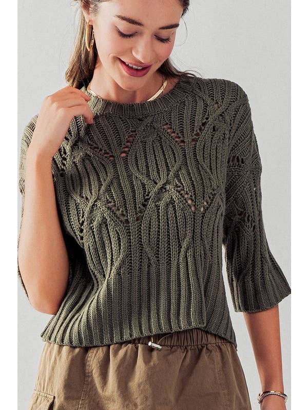 Hailee Crew Neck Sweater - Olive