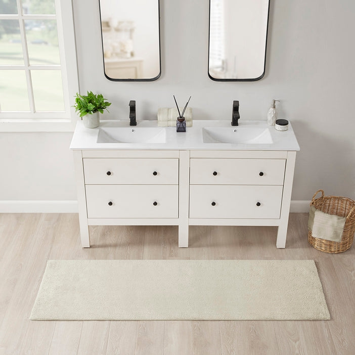 Luxury Feather Touch Reversible Bath Rug - Ivory