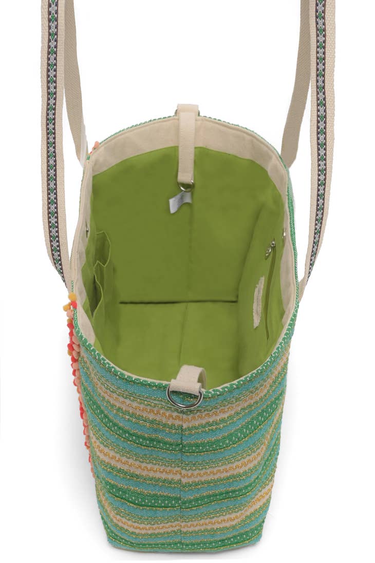 Morning Glory Hand Beaded Tote