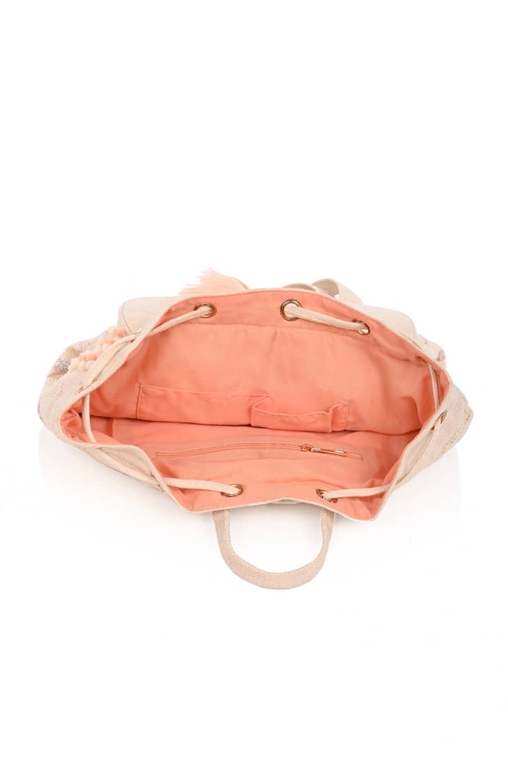 Rose Gold Embellished Backpack