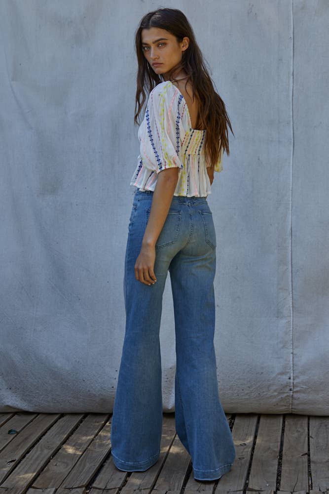 Mojave Valley Tie Top - White Multi