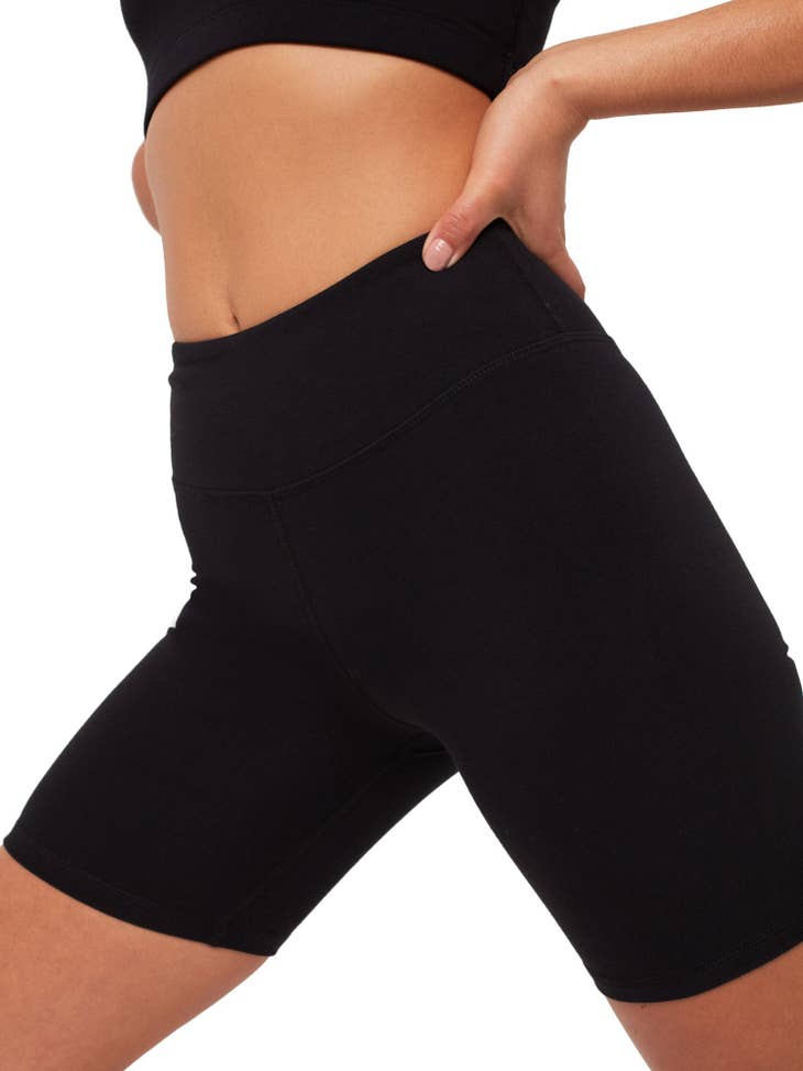 Organic Stretch Biker Short - Jet Black
