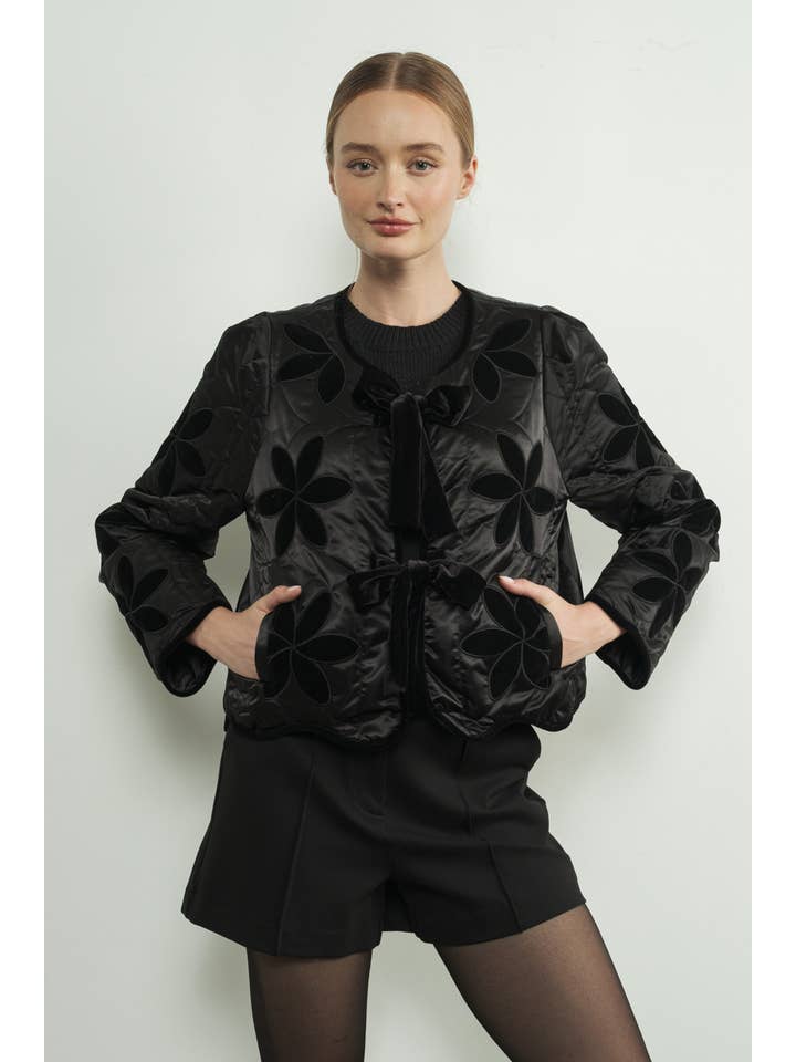 Holiday Wave Hem Jacket - Black