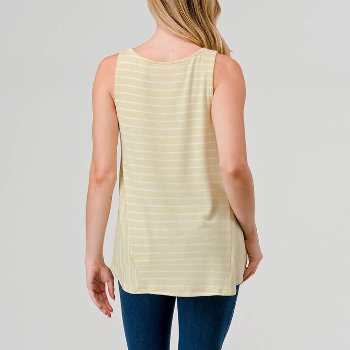 Stripe Tank Top - Pale Yellow/White