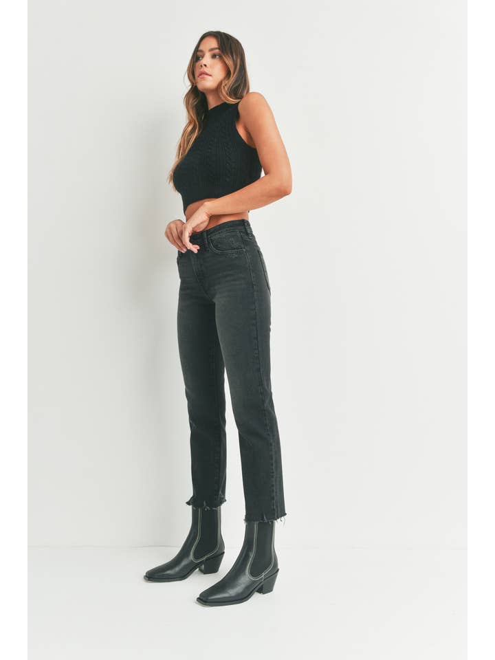 The Vintage Straight- Washed Black