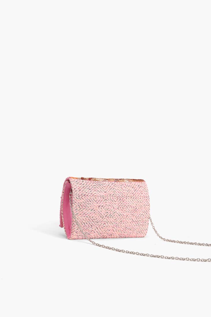 Ombre Embellished Flap Clutch