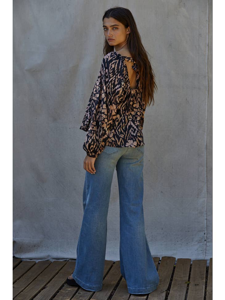 Francia Floral Top - Black Multi