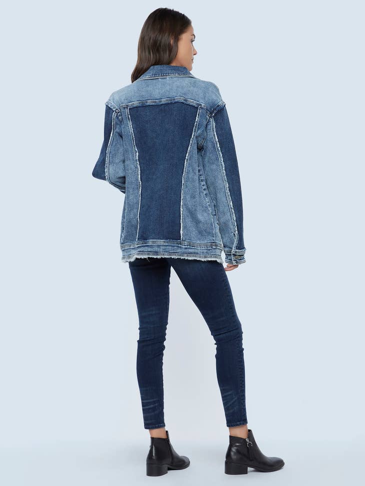 Raw Utility Denim Jacket - Split Blue Light