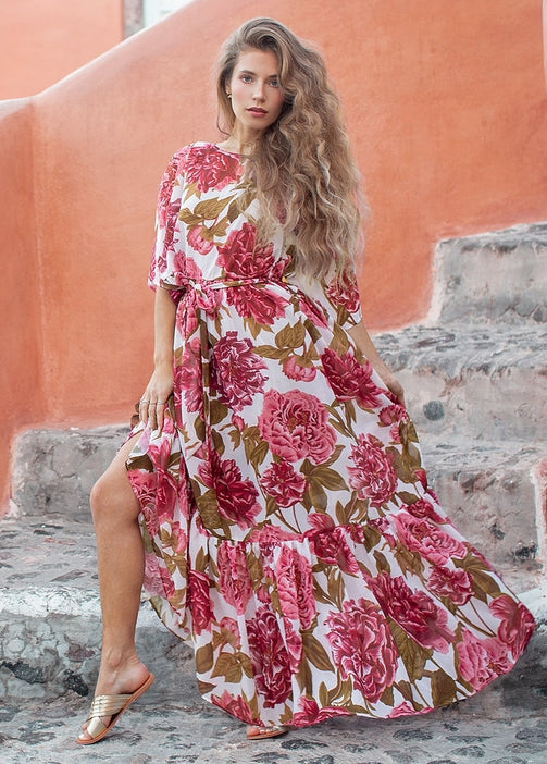 Severine Dress - Bougainvillea Floral