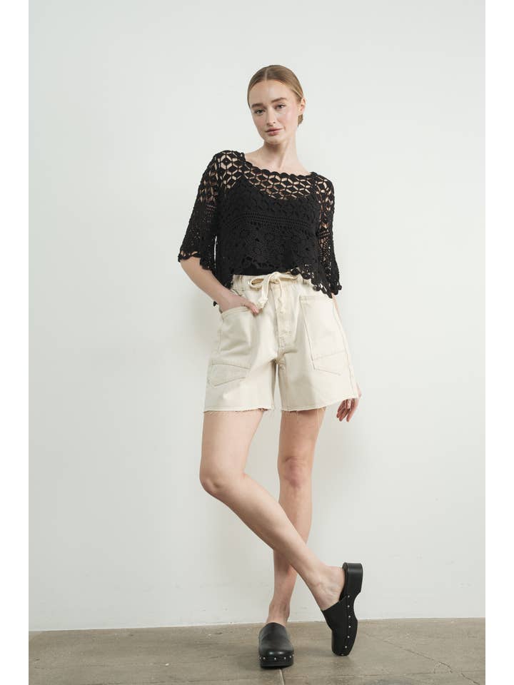 Crochet Top - Black