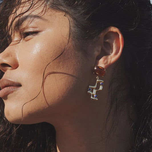 Halstead Earrings - Brown