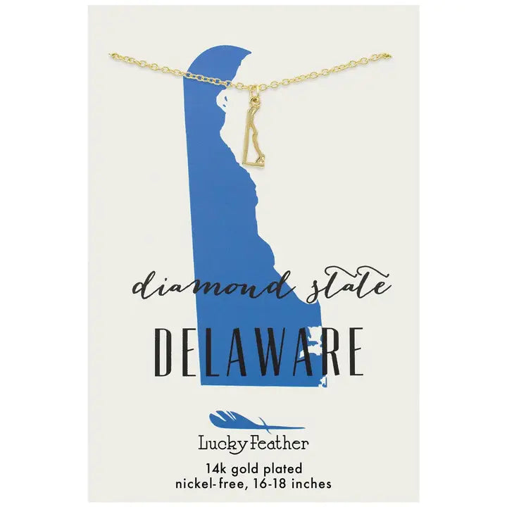 Delaware State Necklace - Gold