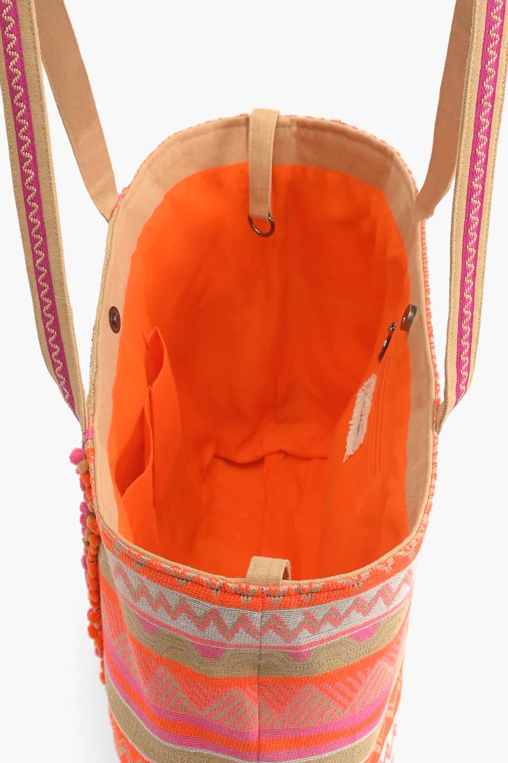Poppy Floral Beaded Tote