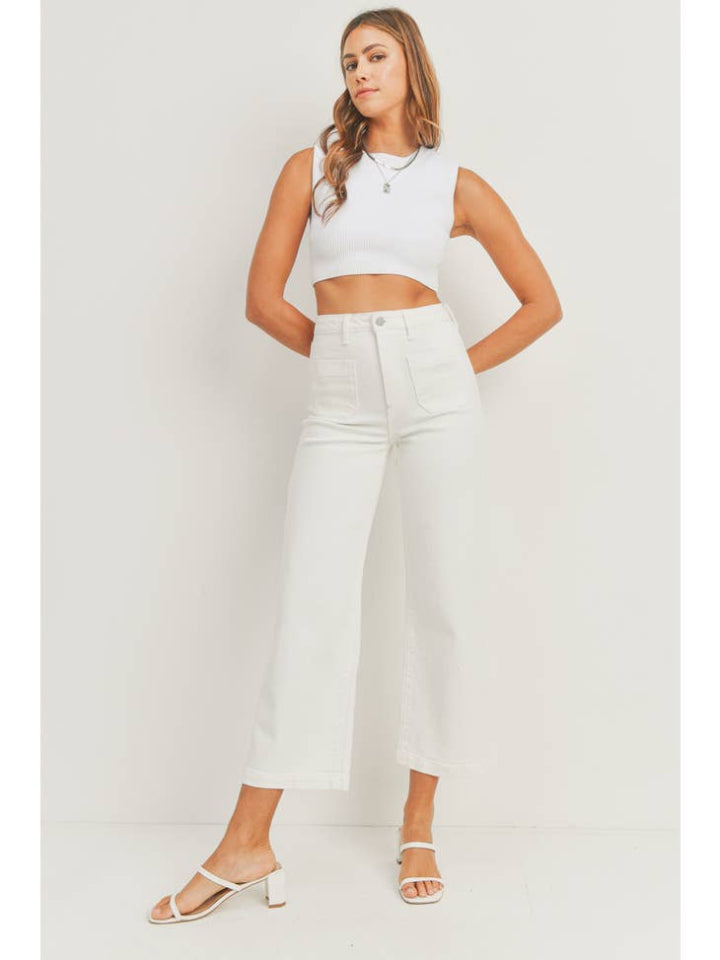 Patch Pocket Wide Leg - Off White