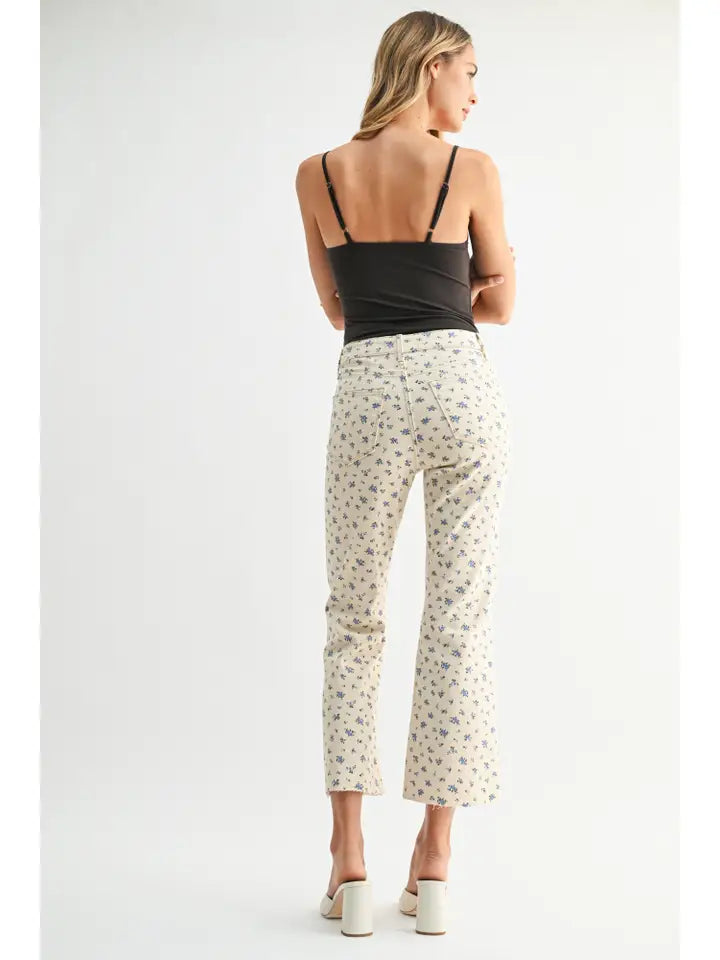 The Cropped Demi Flare - Flower