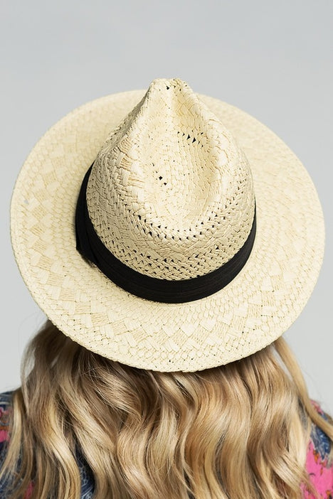 Boho Chic Summer Panama Hat - Natural