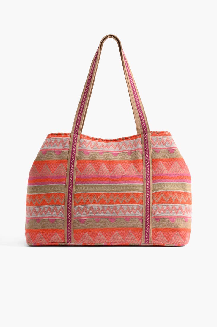 Poppy Floral Beaded Tote