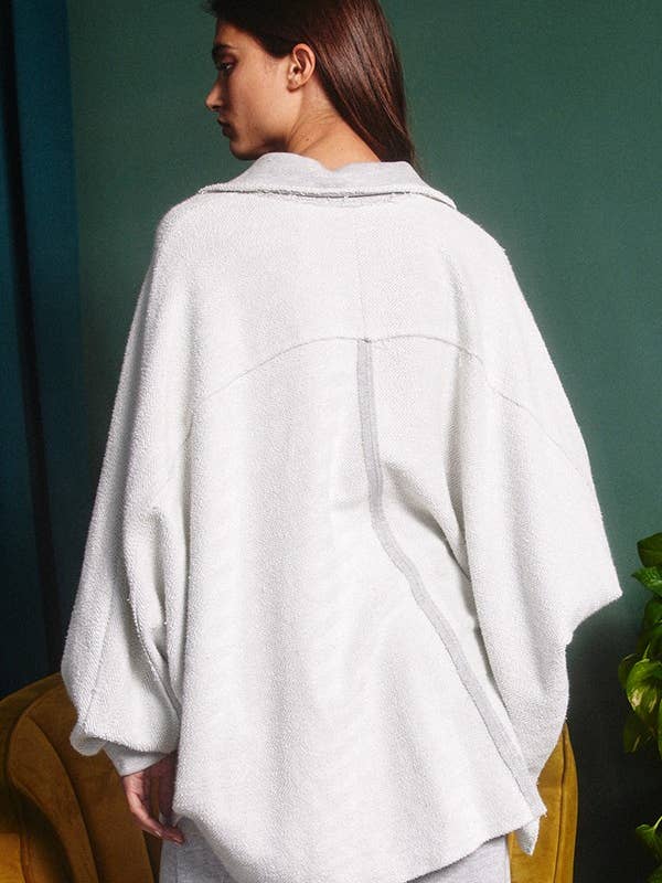 French Terry Knit Top - Heather Grey