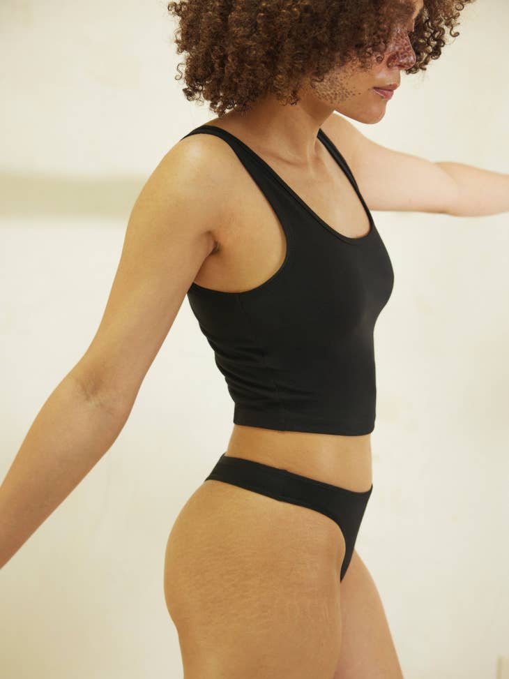 Organic Comfort Crop Tank - Jet Black
