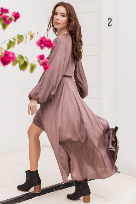 Linda High Low Dress - Mocca