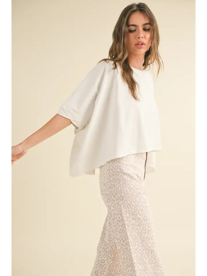 Bye and Wash Oversized Top - White