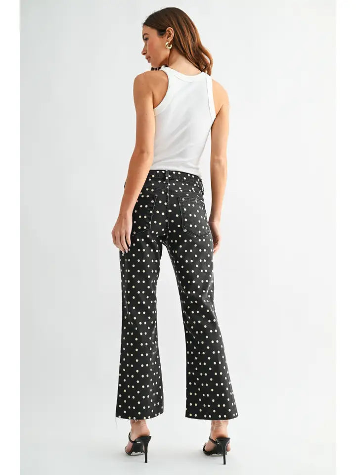 The Cropped Demi Flare - Polka Dot